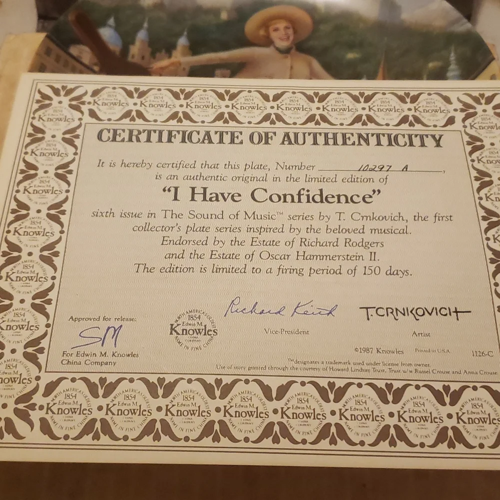 I HAVE CONFIDENCE-- THE SOUND OF MUSIC  COLLECTOR PLATE - Picture 3 of 6